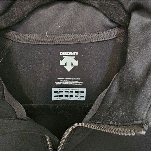 Descente Black 1/4 Zip Pullover Mens XL - Picture 3 of 5